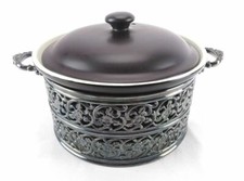 Wallace 9095 Holloware Silverplate Round Bowl Casserole Dish & Holder WAS9095 picture