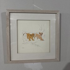 VTG 1994 The Lion King Framed Limited Edition Engraved Etch Simba & Nala W/COA picture