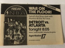 Detroit Pistons Vs Atlanta Vintage Print Ad NBA Basketball TPA20 picture
