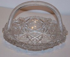 Clear Pressed Glass Basket picture