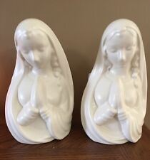 2-Vintage Madonna Planter by Haeger USA Ceramic Blessed Mother #650 picture