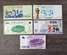 SET, 5Pcs Qatar Hercules Football Commemorative Banknote, Mascot Star, UNC picture