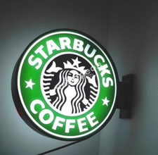 Double Face Sides Starbucks スターバックス Coffee Tea Cafe LED Light Box Sign FAST SHIP picture