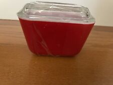 Vintage Pyrex Red Refrigerator Dish/rectangle #501 w/ribbed Lid Original Patent picture