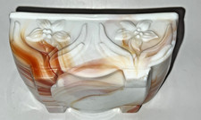 Akro Agate Slag Glass Lily Planter USA  MCM picture