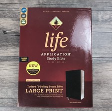 NIV Life Application Study Bible Large Print 3rd Edition Leather - Open Box picture