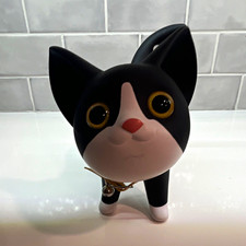 Rare Vintage Semk Design Kat Banker Piggy Bank - White/Black Cat with Original Y picture
