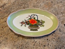 Mottahedeh Porcelain Nut Trinket Dish Floral British Museum Vista Alegra 8” picture