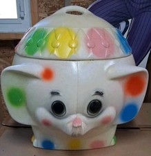 Vintage Edward Mobley Circus Elephant Blow Mold Elephant Toy Box picture