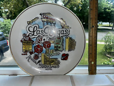 VINTAGE LAS VEGAS HAND PAINTED PLATE 8 INCH MADE IN JAPAN picture
