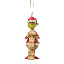 Jim Shore GRINCH WITH LIST ORNAMENT 6019146 BRAND NEW picture