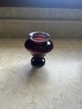 Small vintage purple amethyst glass bud vase with pedestal base picture