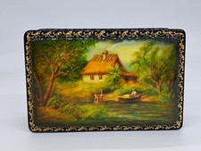 Ukrainian lacquer miniature box Handmade and hand painted in Ukraine 2023 signed picture