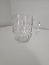 Vintage Dimple Thumbprint Heavy Clear Glass Small Beer Mug Collectible & Fun picture