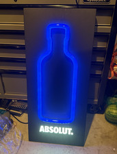 Absolut Blue LED Lighted Bottle Silhouette Outline Advertising Sign 39x17 picture