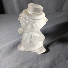 Vintage Mosser Frosted Clear Art Glass Clown Spike The Fiddler 3.75