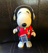 Vintage 1980s Snoopy Peanuts Figure w/ Headphones Walkman Doll Letterman Jacket picture