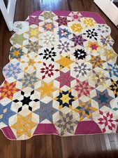 Vintage Homemade Quilt 77”x 66 Over 95 Years Old picture
