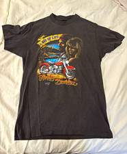 Harley-Davidson Bike Week '92 Daytona Beach Black Graphic T-Shirt 3D Emblem picture