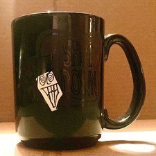 SHUTDOWN RARE VINTAGE 1990S LARGE BLACK CERAMIC COFFEE CUP/MUG CLASSIC LOGO picture