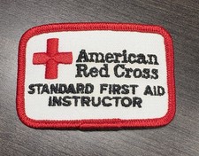 Vintage Late 1970s American Red Cross Standard First Aid Instructor Patch picture