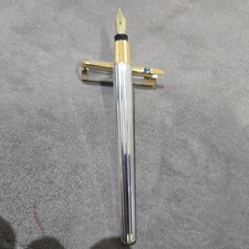 CHAUMET Solid Silver 925 & Gold Fountain Pen Sapphire with 18k Solid Gold Nib picture