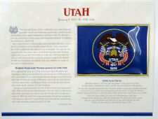 UT Utah State Flag Patch with Stats Facts Willabee & Ward Card 9
