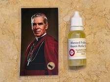 Blessed Fulton Sheen Holy Relic Oil Pack picture