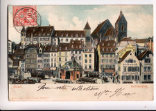 Barfüsserplatz in Basel, Switzerland - Antique Postcard picture