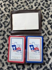 VTG 1986 Texas Sesquicentennial Playing Cards 2 Decks & Pad Leather-type Case picture