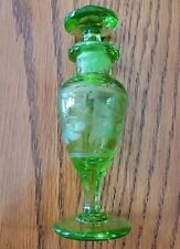 Antique Vaseline Glass Perfume  Bottle With Dauber Stopper 5.5  In picture
