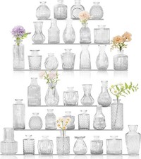 36Pcs Bud Vases Set Small Vintage Glass Bottles Clear Bud Vases in Bulk Multiple picture
