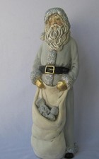New Tall Vivartis Clay Santa Claus Christmas Gray Krakow Poland Hand made Statue picture