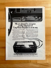 1974 Print Ad Craig Power Booster Auto Stereo picture