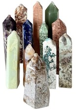 11 Lbs (5kg) Lot Of 12 Crystal Towers Mixed Materials Polished  7.5”-5” picture