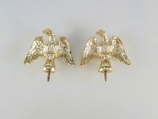 Vintage Eagle Finials Lot of 2 Clock Banjo Pediment Toppers Cast Brass Tone NOS picture