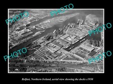 Belfast Northern Ireland Aerial View Of Docks c1950 Old Large Historic Photo picture