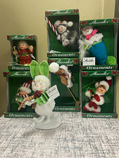 Annalee Holiday Set of 6 Ornaments & 1 Posable NEW picture