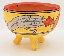 Belize SIGNED Handmade Painted Clay Bowl OOAK by Mac 4
