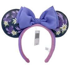Disney Parks French Lavender Floral Purple Flowers Minnie Ears Bow Headband picture
