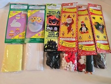 VTG Fibre Craft Ornament Kits Lot Of 6 Christmas Halloween Easter Santa Bunny picture