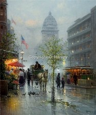 Market Street Trolley by G. Harvey.  Artists' Proof # 47/50  RARE CANVAS GICLEE picture