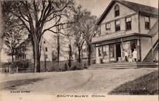 C.L. Graef Store, Post Office, Southbury CT Vintage Postcard P56 picture