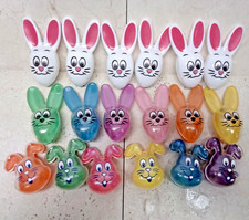Easter Bunny CANDY CONTAINER Ornaments Bunny Shape BASKET Egg Hunt Vintage LOT picture