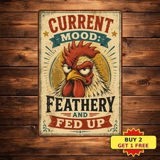 Funny Rooster Quote Sarcastic Barnyard Chicken Coop Gate Metal Tin Sign Plaque picture