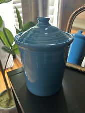 FIESTA WARE FIESTAWARE  Medium Canister Jar/Utensil Crock w/Lid Turquoise picture