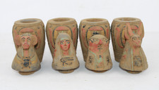 4 ANCIENT EGYPTIAN ANTIQUE Style Canopic Jars Mummification Horus Sons picture