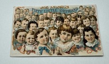 Antique Cigar Trade Card Jos. Michl’s 50 Little Orphans Decatur IL Lg 7x4” VTC picture