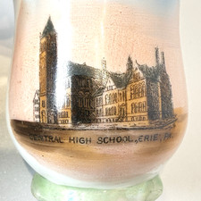 ERIE Pennsylvania PA Antique CENTRAL HIGH SCHOOL Souvenir TRINKET MINI VASE CUP picture