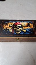Pirate Booty Bank Cedar Wooden Box - Secret Stash Boy Gift picture